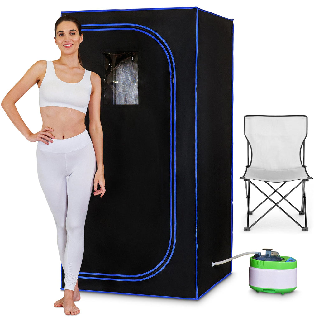 SereneLife SLISAU35BK Full Size Portable Steam Sauna –Personal Home Spa, with Remote Control, Foldable Chair, Timer