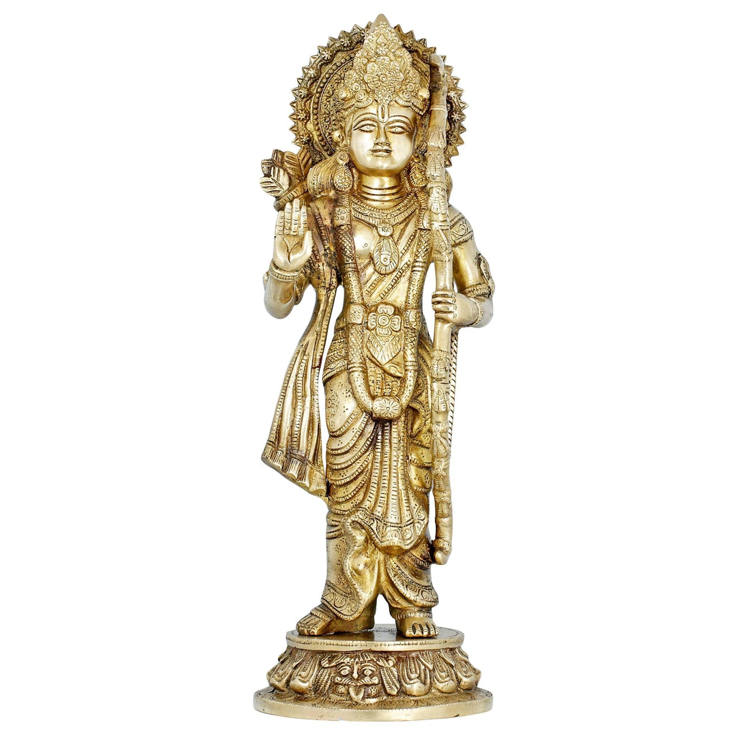 Shalinindia Lord Rama Statue Holding The Bow, Golden