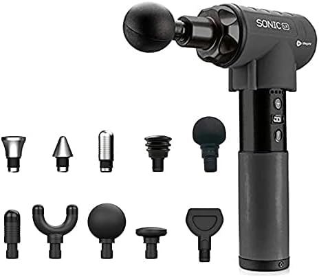 LifePro Sonic LX Professional Massage Gun, Massager Gun Percussion Massage Gun with Heat-9 Speeds+10 Attachment Massagers for Neck and Back -Massage Gun Deep Tissue Muscle Massage Gun for Athletes