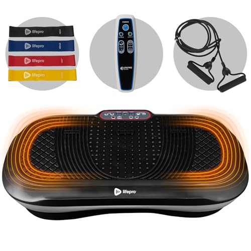 LifePro Vibration Plate Exercise Machine - Whole Body Workout Vibration Fitness Platform w/ Loop Bands - Home Training Equipment for Weight Loss & Toning (Black)