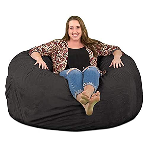 ULTIMATE SACK 5ft Bean Bag Chair, Oversize Bean Bag Chair for Adults, Comfy Chair Bean Bag Couch Lounge Sofa Loveseat Furniture | Grey Suede