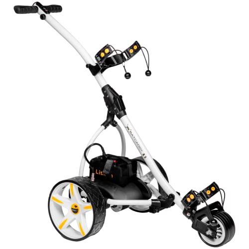 BATCADDY X3R Advanced Lithium 36-Hole Battery Powered Golf Push Cart with Remote, Dual Motor, 9-Speeds and Reverse, Cruise Control, Anti-Tip Wheel, and Downhill Control, Arctic White