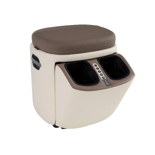 Human Touch Reveal Ottoman Massager - Air Compression Foot Massager with Heat for Stress & Plantar Fasciitis & Circulation Support - Programmed with 3 Auto-Massage Patterns and 3 Intensities