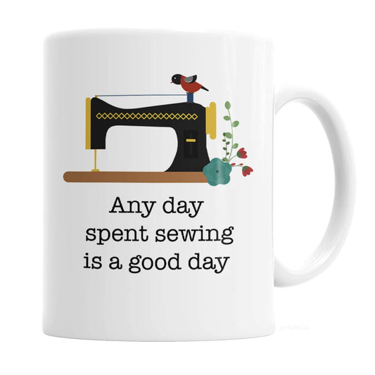 Sewing Quilting Coffee Mug - Ideal Gift for Quilters, 11oz Ceramic, Dishwasher & Microwave Safe