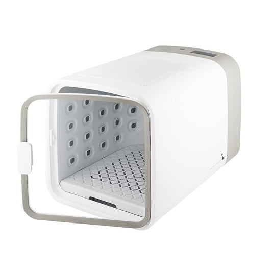 CUCKOO ND-A0609FG NELLO Air Shower & Pet Dryer for Small to Medium Pets with Dust Collecting Air Filters, 3 Dimensional Wind, 360-Degree Drying, 2 Voice Guide (White/Gray)