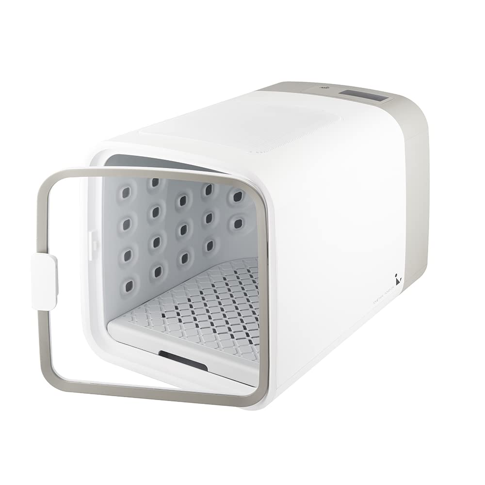 CUCKOO ND-A0609FG NELLO Air Shower & Pet Dryer for Small to Medium Pets with Dust Collecting Air Filters, 3 Dimensional Wind, 360-Degree Drying, 2 Voice Guide (White/Gray)