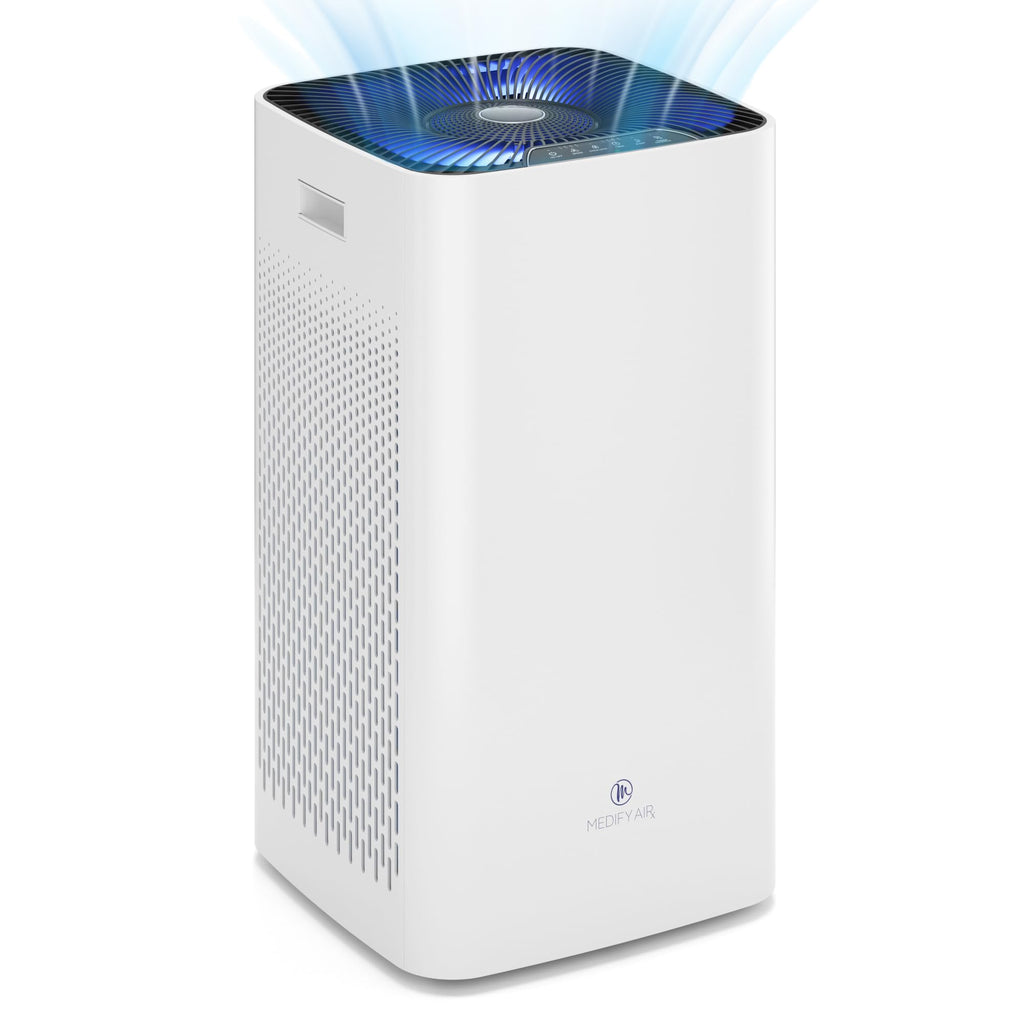 Medify MA-112 UV Light Air Purifier with True HEPA H14 Filter | 4,455 ft² Coverage in 1hr for Wildfires Smoke, Odors, Pollen, Pets | Quiet 99.9% Removal to 0.1 Microns | White, 1-Pack