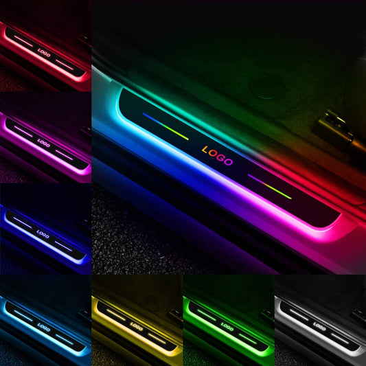 Car LED Door Sill Lights, LG LOUIS GARDEN Customized Logo Auto-Sensing Car Door Welcome Courtesy Lights, Waterproof Car Threshold Lights, Custom Text & Pattern, Gifts for Birthday Valentine's Day