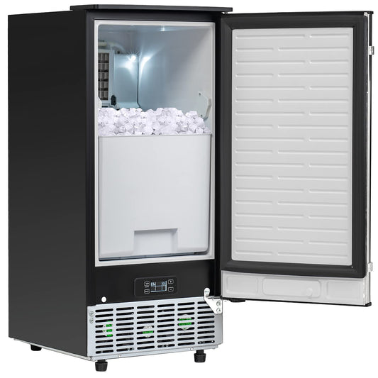 Deco Chef Under Counter Ice Maker, Makes 80lb Restaurant Quality Sheet Ice Cubes Per Day, Stores up to 24lbs, Automatic Drainage, Installation Kit Included