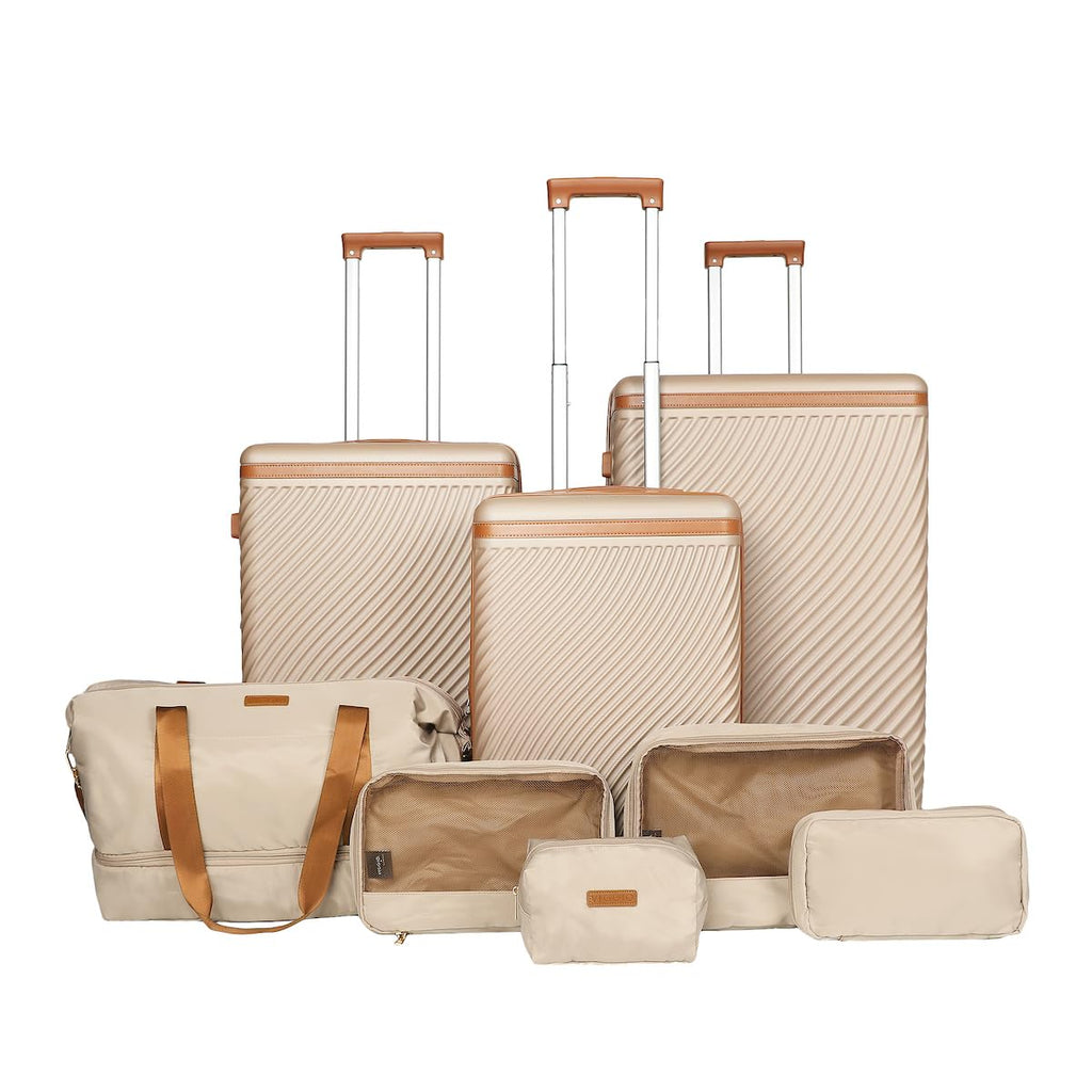 Viggio 8-Piece Packing Cube Brown Luggage Set