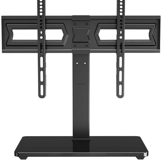 MOUNT PRO Swivel Universal TV Stand/Base - Table top TV Stands for 37 to 75 Inch LCD LED TVs - 9 Levels Height Adjustable TV Mount Stand with Tempered Glass Base, Holds up to 88lbs, Max VESA 600x400mm