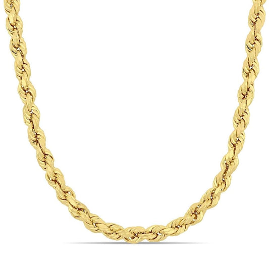 Abbie+Cleo 10K Real Gold Rope Chain Necklace for Men and Women - Cadena de Oro para Hombres y Mujeres - (10k - 5mm - 20 Inch)