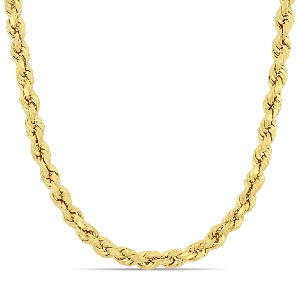 Abbie+Cleo 10K Real Gold Rope Chain Necklace for Men and Women - Cadena de Oro para Hombres y Mujeres - (10k - 5mm - 20 Inch)