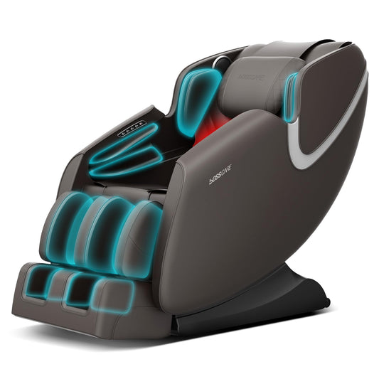 BOSSCARE Full Body Zero Gravity Massage Chair, Electric Shiatsu Massage Recliner with Foot Roller, Bluetooth Speaker for Family Friends, Faux Leather