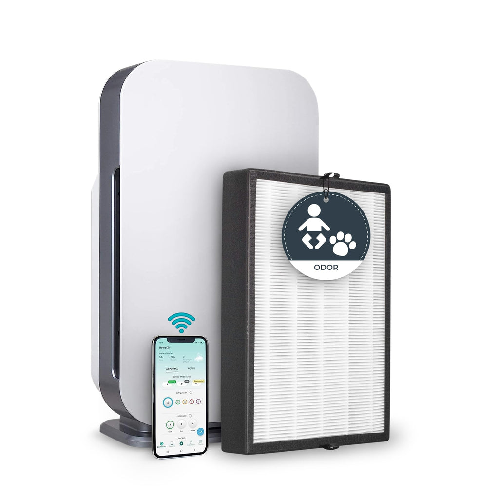 Alen Air Purifier BreatheSmart 45i HEPA w/Odor Filter for Large Rooms |1600 Sq. Ft.| Perfect for Bedrooms & Home Offices - Captures Allergens, Dust, & Mold + Pet Dander & Household Odors - White