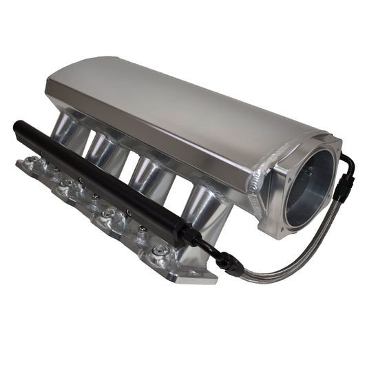 A-Team Performance - Intake Manifold 102mm Throttle Body Fabricated Metal Sheet - Compatible with Chevrolet GMC Pontiac LS LS1 LS2 LS6 Silver