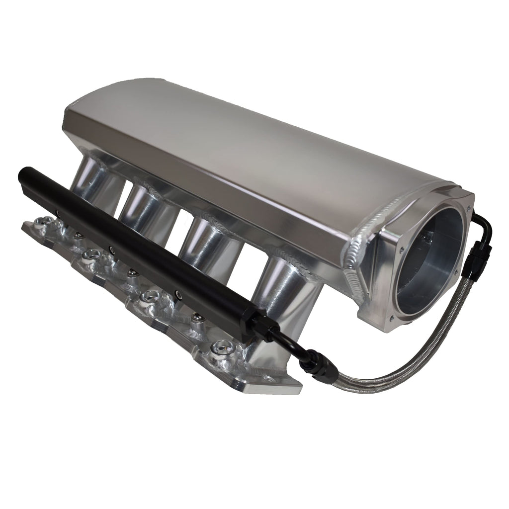 A-Team Performance - Intake Manifold 102mm Throttle Body Fabricated Metal Sheet - Compatible with Chevrolet GMC Pontiac LS LS1 LS2 LS6 Silver