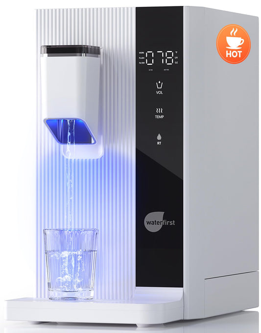 WaterFirst® Dr.Water Countertop Reverse Osmosis System, 3S Instant Heat Portable RO Water Filter, NSF/ANSI 58 Certified, 5 Stages Filtration, No Installation, 4:1 Pure to Drain