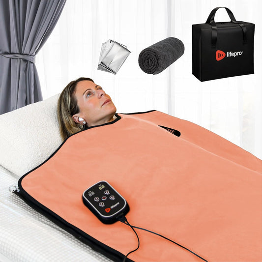 LifePro Far Infrared Sauna Blanket - Portable Infrared Sauna for Home Relaxation - Sauna Blanket - Infrared Blanket Sauna with 77–176 °F Temp Range