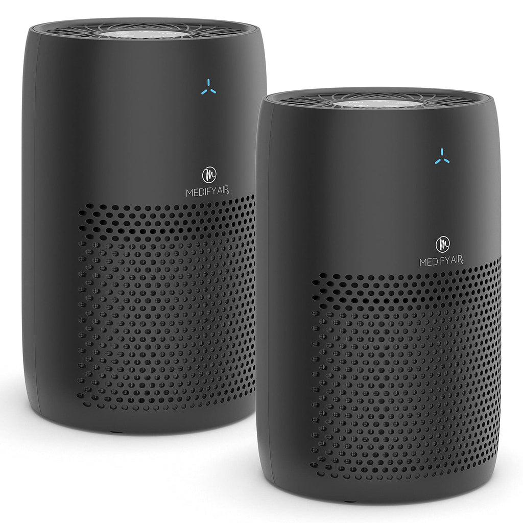 Medify MA-22 Air Purifier with True HEPA H13 Filter | 555 ft² Coverage in 1hr for Allergens, Smoke, Wildfires, Dust, Odors, Pollen, Pet Dander | Quiet 99.9% Removal to 0.1 Microns | Black, 2-Pack
