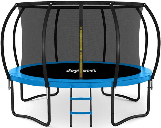 Trampoline for Kids and Adults - 8Ft 10Ft 12Ft 14FT Trampoline with Net - with Bonus Sprinkler and LED Lights/ASTM Certified/Extra Sturdy Recreational Outdoor Trampolines
