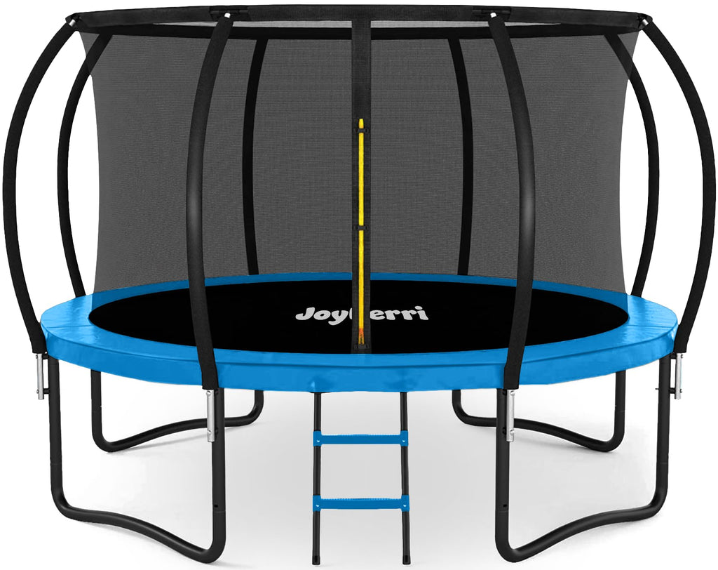 Trampoline for Kids and Adults - 8Ft 10Ft 12Ft 14FT Trampoline with Net - with Bonus Sprinkler and LED Lights/ASTM Certified/Extra Sturdy Recreational Outdoor Trampolines