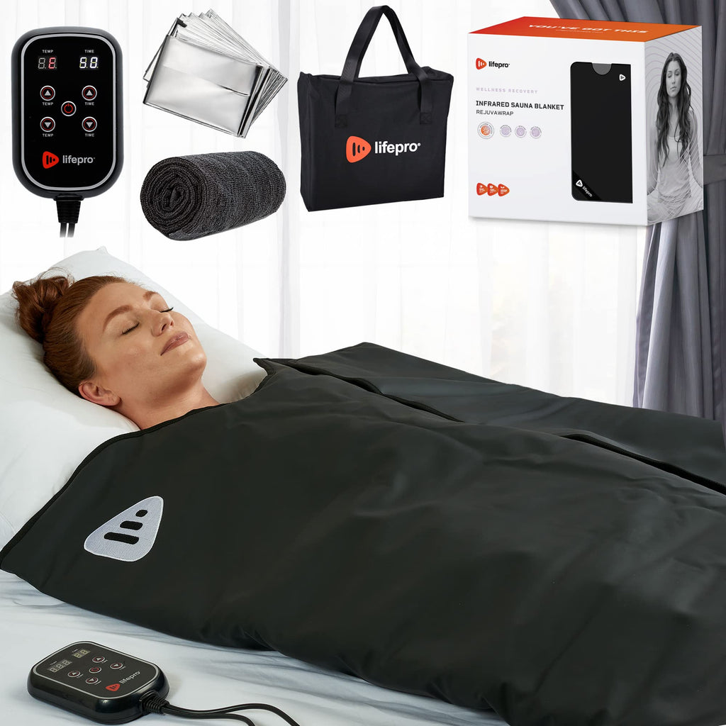 LifePro Rejuvawrap Far Infrared Sauna Blanket - Portable Infrared Sauna for Home Relaxation - Sauna Blanket - Infrared Blanket Sauna with 77–176 °F Temp Range