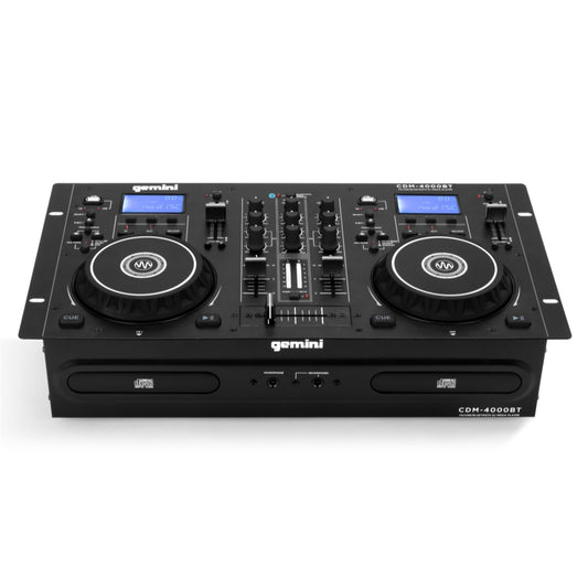 Gemini Sound CDM-4000BT: All-in-One DJ CD Player & Mixer Combo with Bluetooth - Ideal for Aspiring DJs, Dual CD/USB for Home & Event Use, User-Friendly Controls with Jog Wheels and Pitch Control