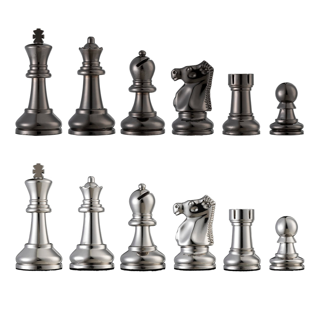 Bobby Fischer Ultimate Metal Staunton Chess Set with 3.75 in. King – Weighted Chess Pieces Only, Silver & Black, Luxury Chess Set, & Premium Tournament Chess Set for Adults