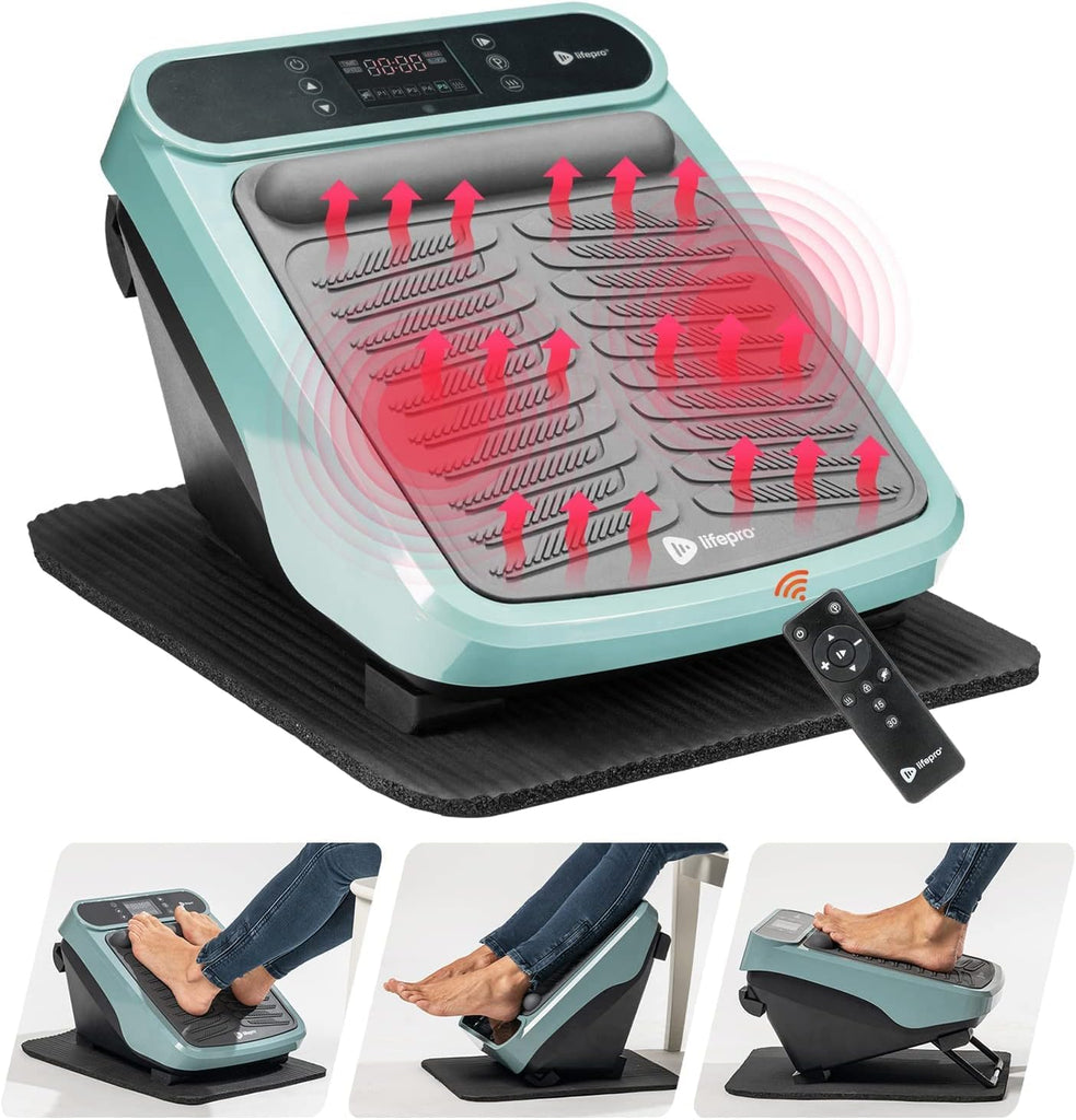 LifePro Foot Massager for Relaxing Calf & Foot Therapy - Vibrating Foot Massage Circulation Machine for Legs and Feet with Heat Combo -Under Desk Foot Massager for Pain Relief and Circulation of Blood