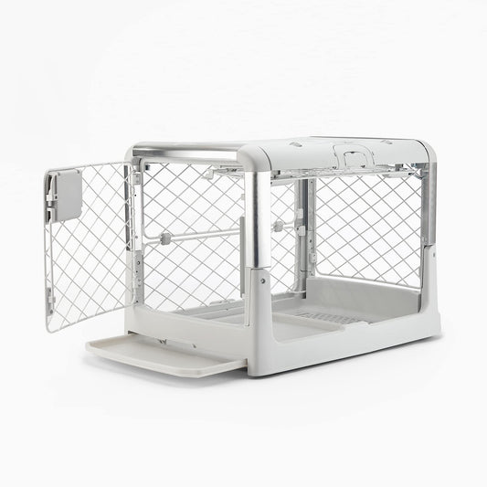 Diggs Revol Dog Crate (Collapsible Dog Crate, Portable Dog Crate, Travel Dog Crate, Dog Kennel) for Small Dogs and Puppies (Ash)
