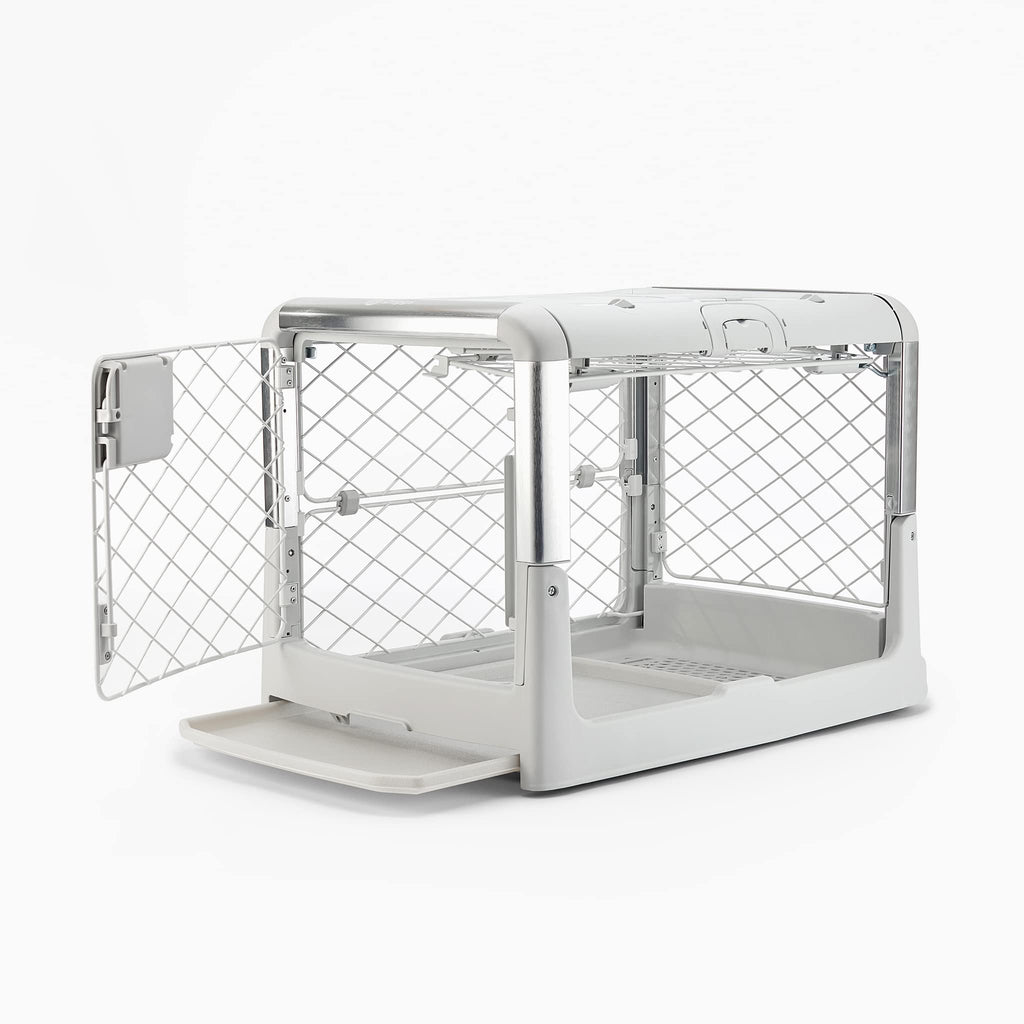 Diggs Revol Dog Crate (Collapsible Dog Crate, Portable Dog Crate, Travel Dog Crate, Dog Kennel) for Small Dogs and Puppies (Ash)