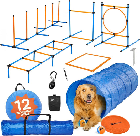 PetCove Dog Agility Course Backyard Set, Dog Agility Equipment, Dog Obstacle Course Backyard, Agility Training Equipment for Dogs, Dog Agility Jumps