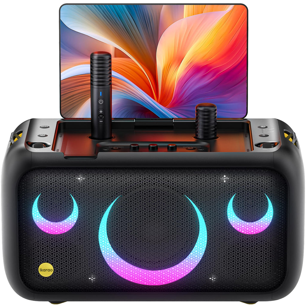Ikarao Karaoke Machine for Adults with Lyrics Display, Built-in 13.3
