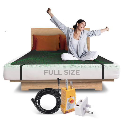 Earth and Moon Grounding Mat for Bed, Single Size 54x74in, Recharge Your Mind & Body with Grounding Pad for Bed, Complete Bed Grounding Kit that Includes Grounding Cord, Outlet Tester & Safety Adapter