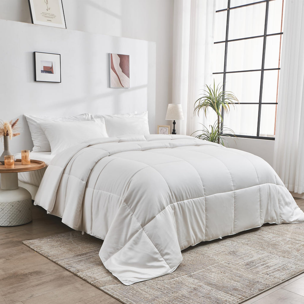 DOZ All Season Cooling Comforter + Viscose Duvet Cover Set. 1 Duvet Cover, 1 Comforter, 2 Shams (Forest, King/Cal King - 106