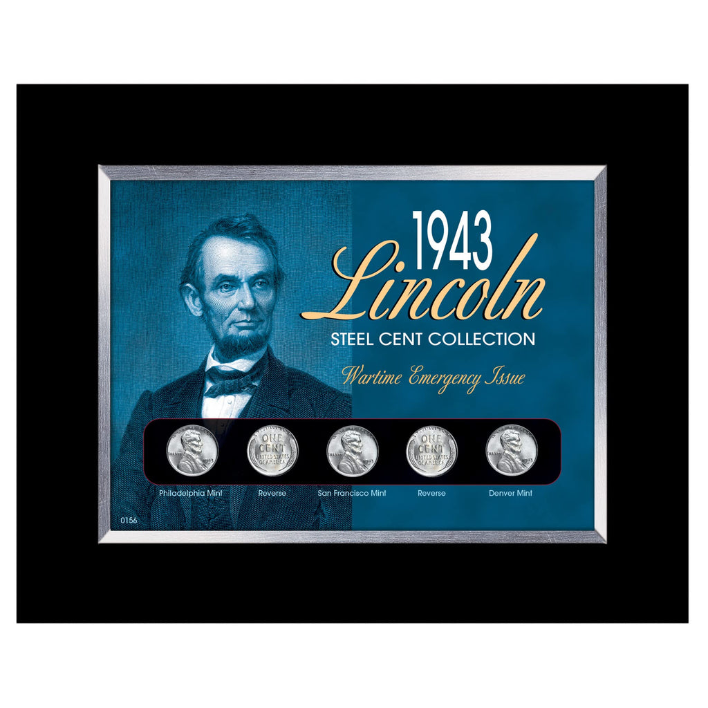 American Coin Treasures 1943 Lincoln Steel Penny Collection Wartime Emergency Issue in Small Frame