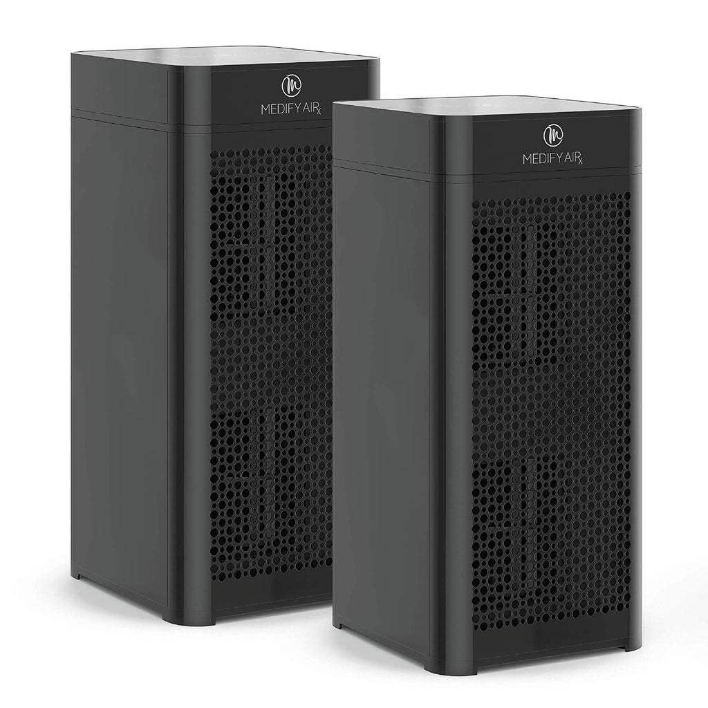 Medify MA-40 UV Light Air Purifier with True HEPA H14 Filter | 1,793 ft² Coverage in 1hr for Wildfires Smoke, Odors, Pollen, Pets | Quiet 99.9% Removal to 0.1 Microns | Black, 2-Pack