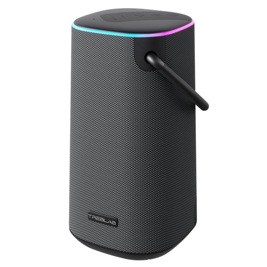 TREBLAB HD-Force - Portable Bluetooth Speaker - IPX6 Waterproof Speakers, Loud 60W Stereo Sound w/Bass, 25H Battery, TWS Mode, Powerbank, RGB LED Light - Wireless Speaker for Outdoor - Graphite