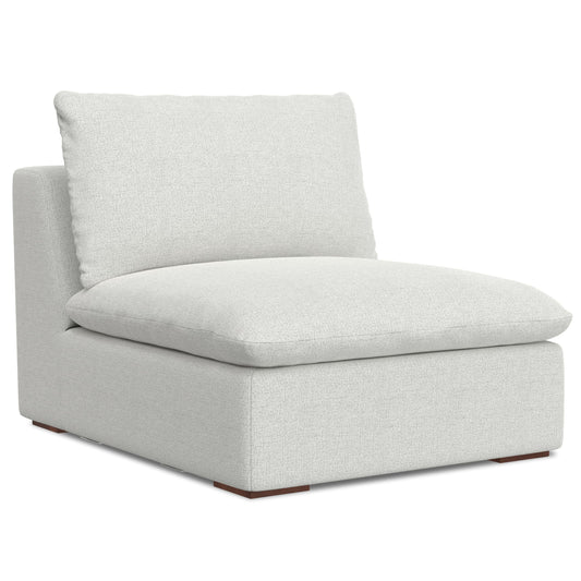 SIMPLIHOME Jasmine Center Sofa Module in Velvety Chenille Polyester-Blend Performance Fabric, Cloud Grey, 36-inches Wide, Handcrafted Contemporary-Style Armless Sofa or Armless Chair for Living Room