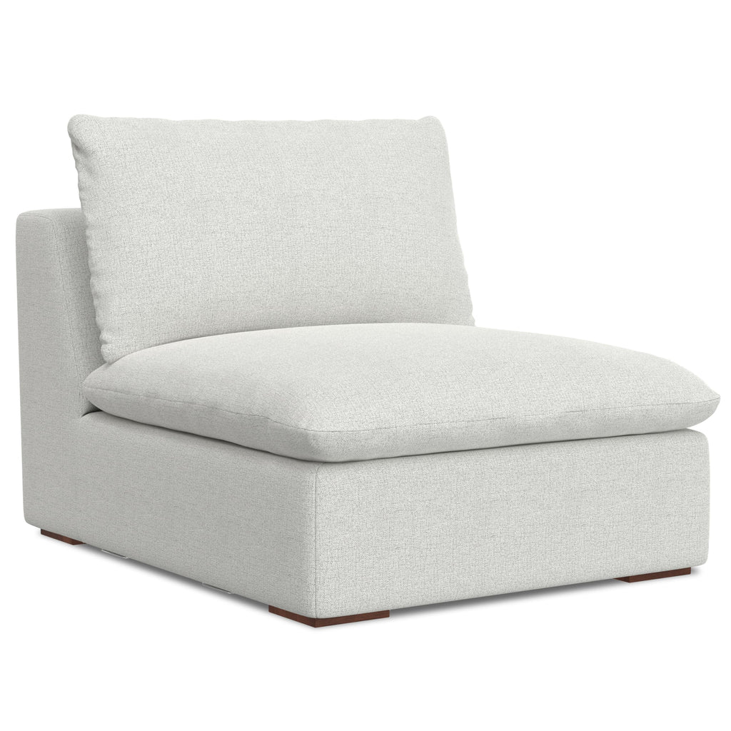 SIMPLIHOME Jasmine Center Sofa Module in Velvety Chenille Polyester-Blend Performance Fabric, Cloud Grey, 36-inches Wide, Handcrafted Contemporary-Style Armless Sofa or Armless Chair for Living Room