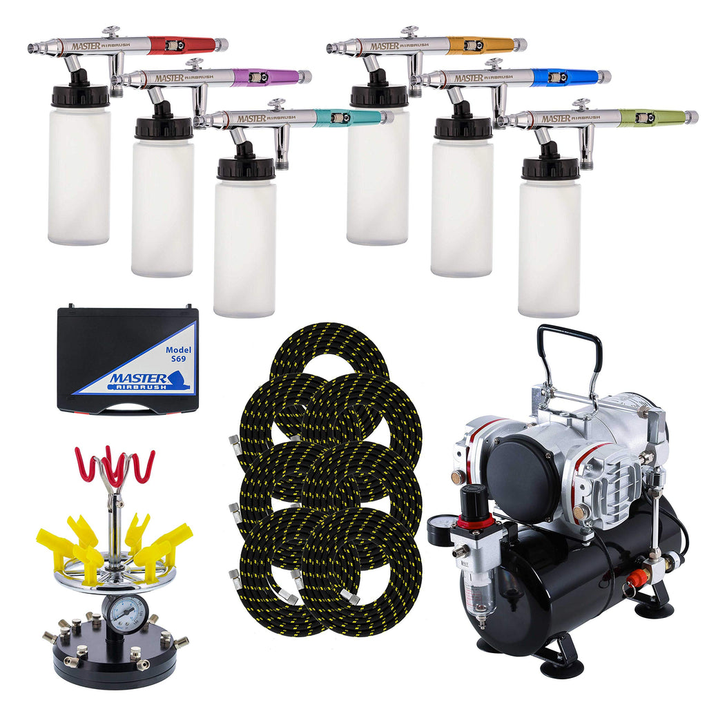 Master Airbrush S69 Studio Set with The TC-828 Twin Piston Air Compressor