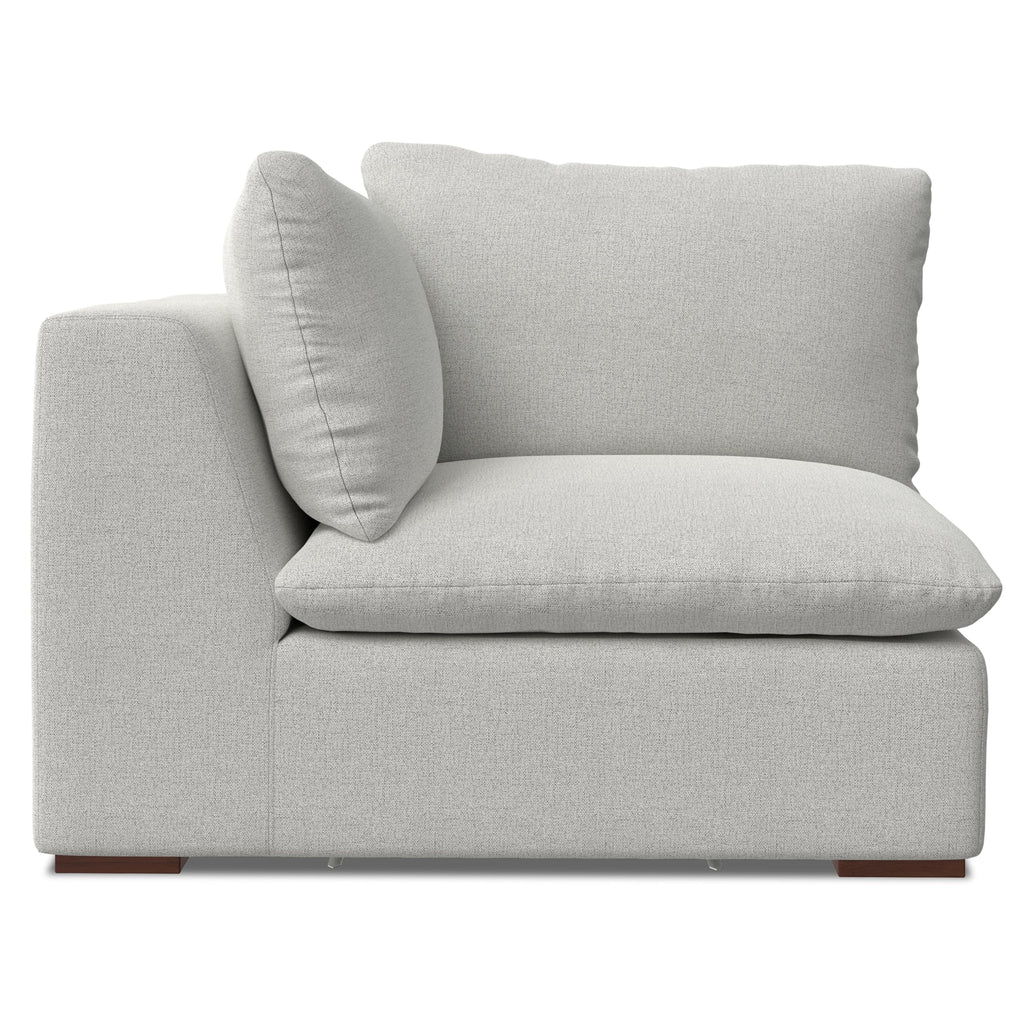 SIMPLIHOME Jasmine Corner Sofa Module in Velvety Chenille Polyester-Blend Performance Fabric, Cloud Grey, 44-inches Wide, Handcrafted Contemporary-Style Corner Accent Chair for Living Room